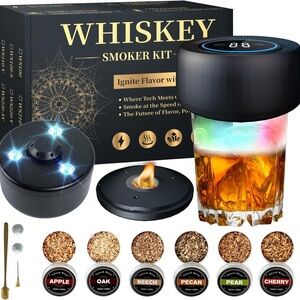 Smoker Kit - Black Whiskey Smoking Lid with LED